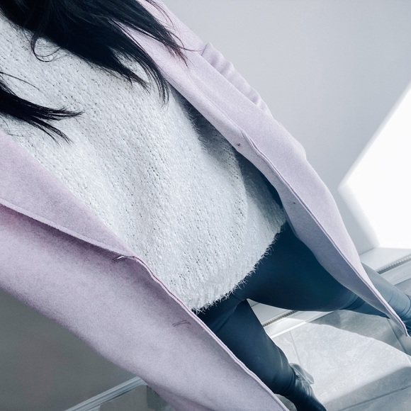 Only Mauve-Pink Wool Blend Trench Coat - Picture 6 of 8